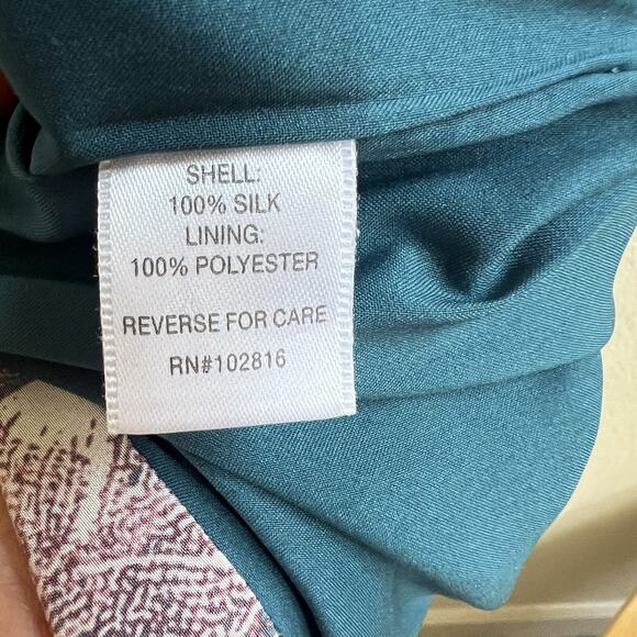 Garnet Hill 100 % Silk Floral Shift Dress Sz 00 Ruffle Bell Slv Cottagecore - Picture 7 of 7